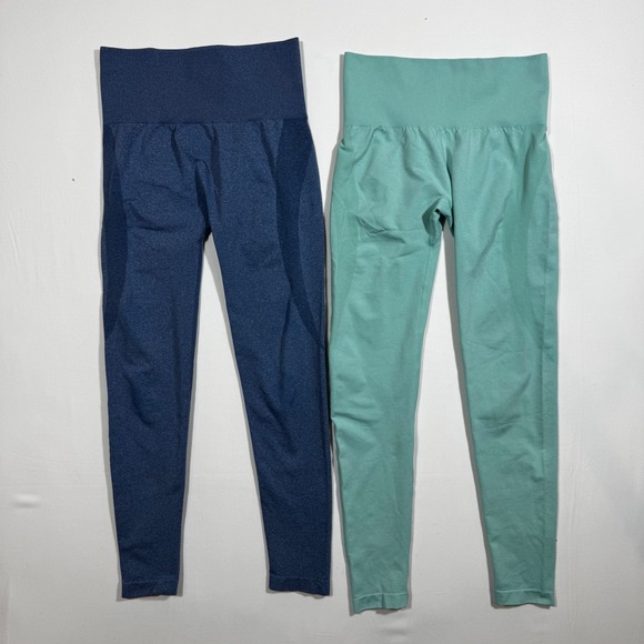 NVGTN Mid Rise Contour Seamless Compression Leggings S Set of 2 Yoga Workout Gym - Picture 2 of 8